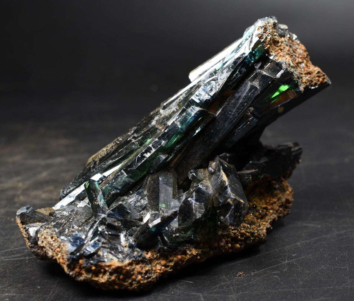 Large Rare Vivianite Crystal from Brazil - Deep Blue-Green Prismatic Blades, Brazilian Vivianite Specimen, Collector Mineral - 390g - #14