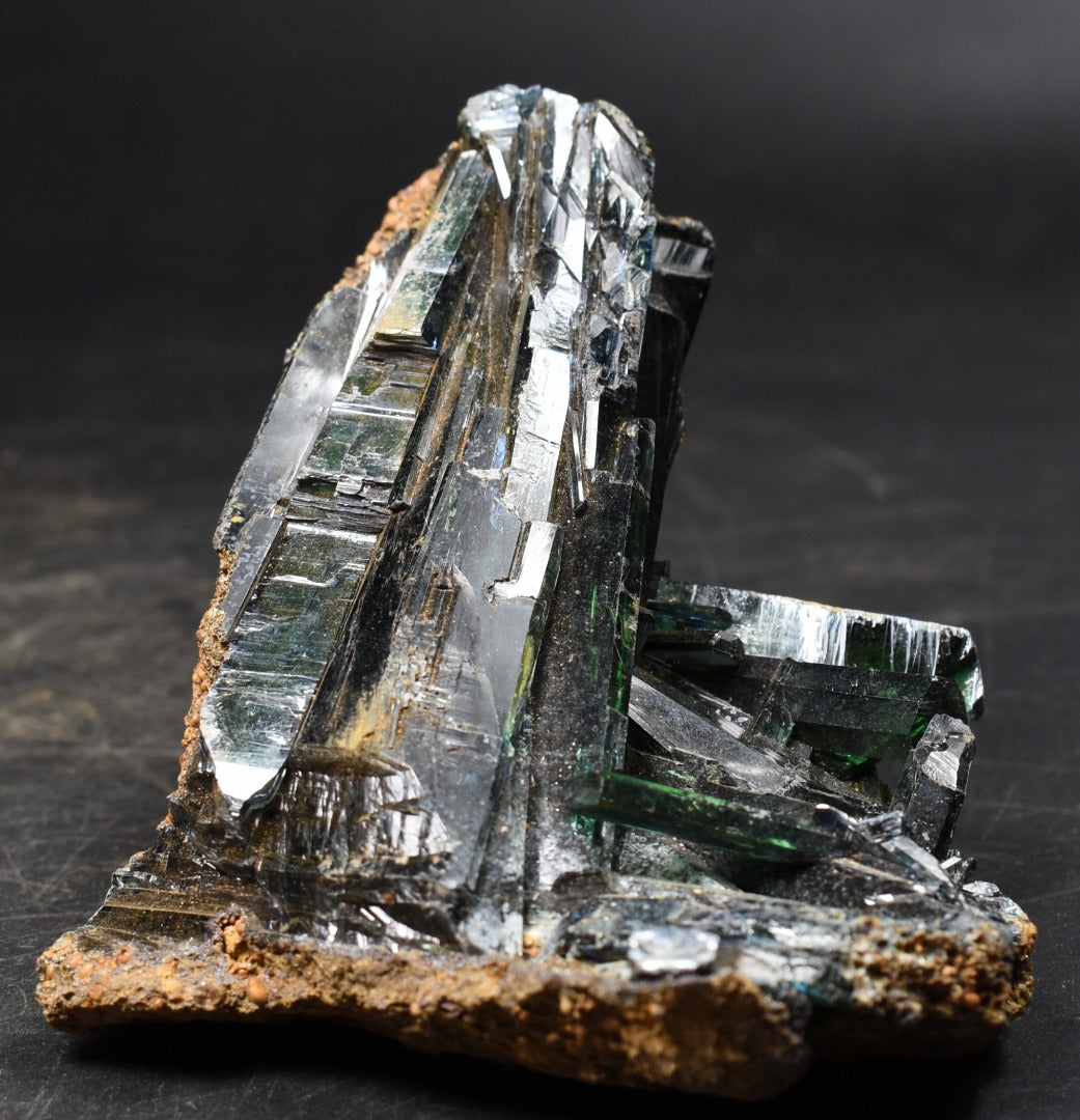 Large Rare Vivianite Crystal from Brazil - Deep Blue-Green Prismatic Blades, Brazilian Vivianite Specimen, Collector Mineral - 390g - #14