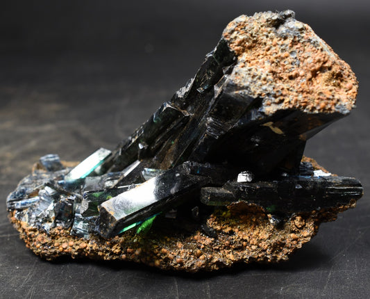 Large Rare Vivianite Crystal from Brazil - Deep Blue-Green Prismatic Blades, Brazilian Vivianite Specimen, Collector Mineral - 390g - #14