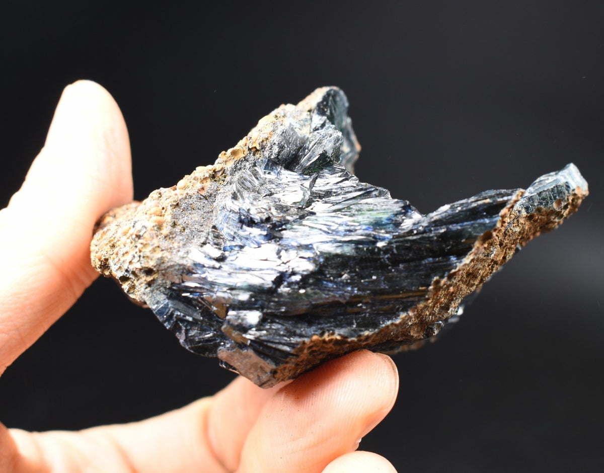 Large Rare Vivianite Crystal from Brazil - Deep Blue-Green Prismatic Blades, Brazilian Vivianite Specimen, Collector Mineral - 138g - #17