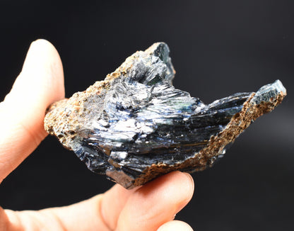 Large Rare Vivianite Crystal from Brazil - Deep Blue-Green Prismatic Blades, Brazilian Vivianite Specimen, Collector Mineral - 138g - #17