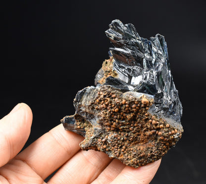 Large Rare Vivianite Crystal from Brazil - Deep Blue-Green Prismatic Blades, Brazilian Vivianite Specimen, Collector Mineral - 138g - #17