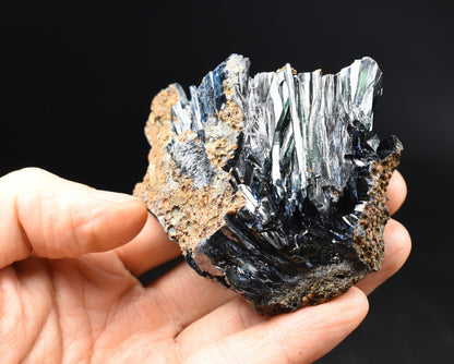 Large Rare Vivianite Crystal from Brazil - Deep Blue-Green Prismatic Blades, Brazilian Vivianite Specimen, Collector Mineral - 138g - #17