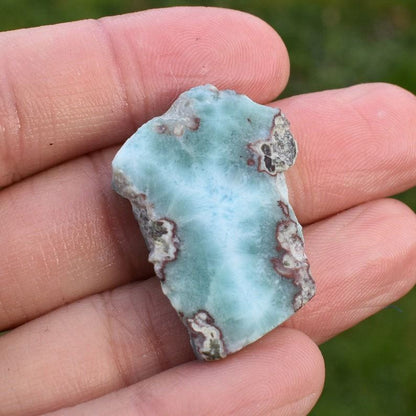Larimar Dolphin Stone Freeform Raw Slab Slice - 12 grams - #036