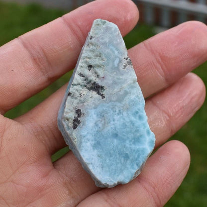 Larimar Dolphin Stone Freeform Raw Slab Slice - 28 grams - #023