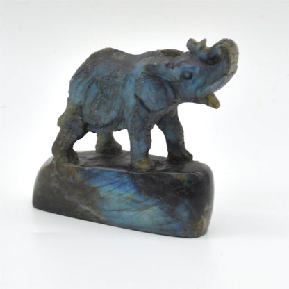 Labradorite Elephant - 8cm x 8cm x 3cm - 222 grams