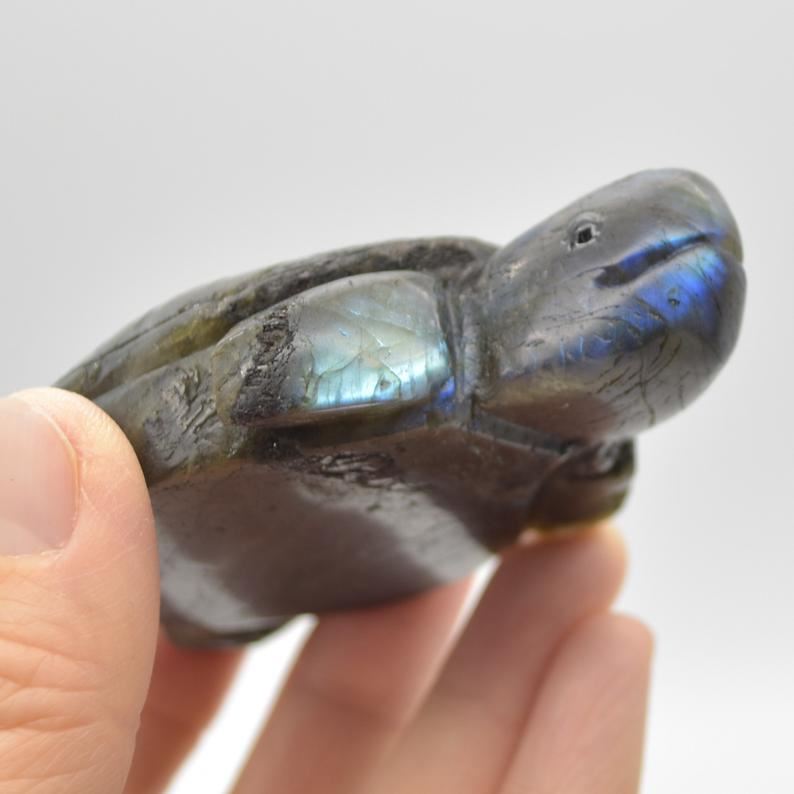 Labradorite Turtle - 9cm x 5.5cm x 2.5cm - 146 grams