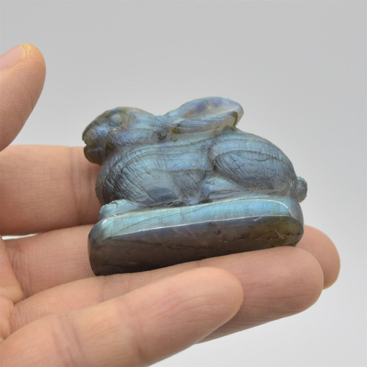 Labradorite Bunny Rabbit - 5cm x 4cm x 2cm - 59 grams
