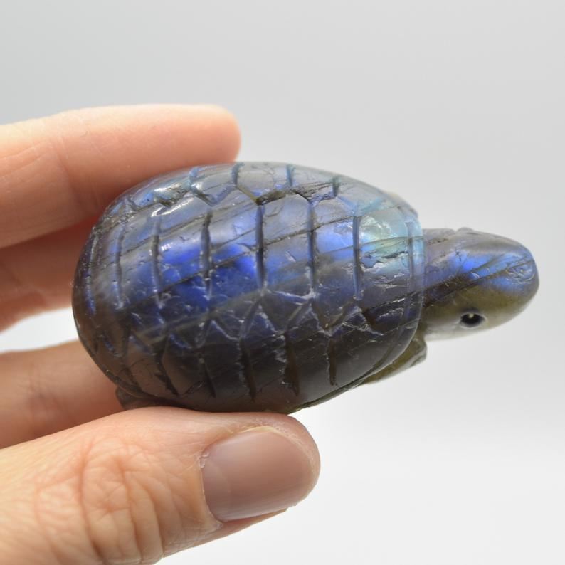 Labradorite Turtle - 6cm x 3.5cm x 2.5cm - 67 grams