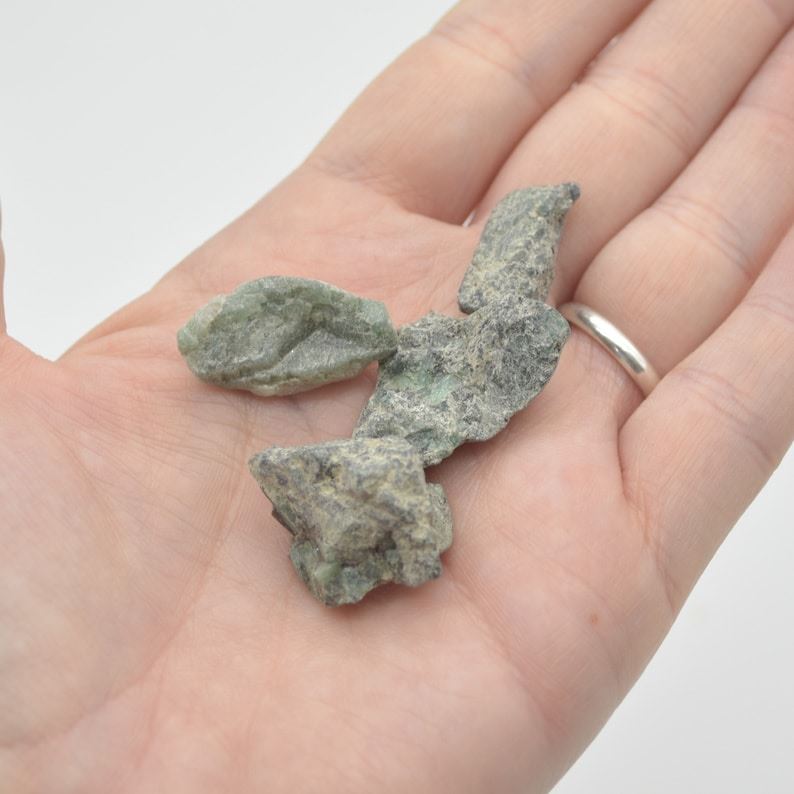 Raw Emerald Specimen Rocks - 4 Count - lot 08