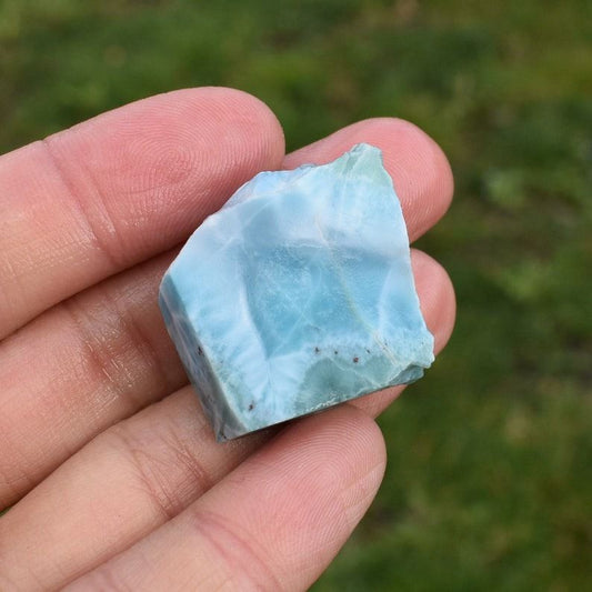 Larimar Dolphin Stone Freeform Raw Slab Slice - 18 grams - #014