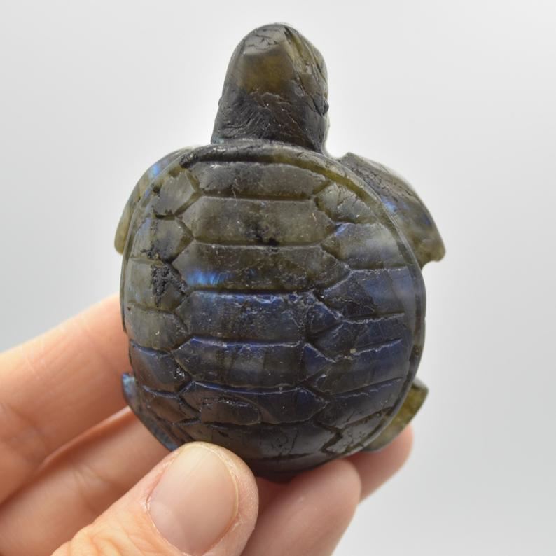 Labradorite Turtle - 6.5cm x 4cm x 2.5cm - 86 grams