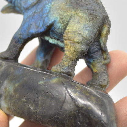 Labradorite Elephant - 8cm x 8cm x 3cm - 222 grams