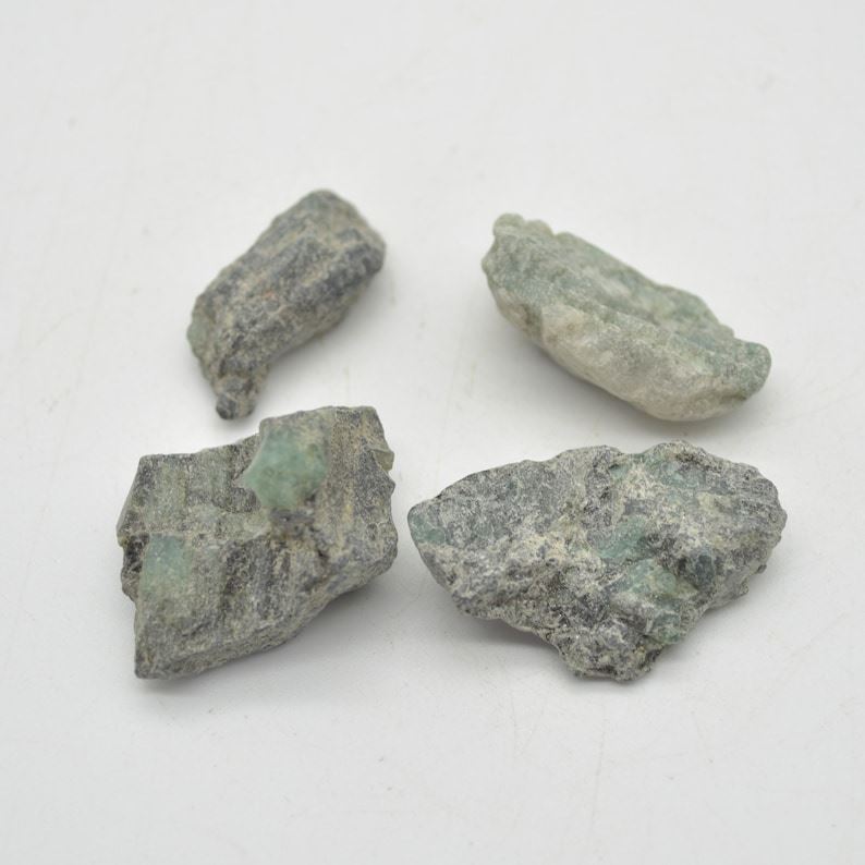 Raw Emerald Specimen Rocks - 4 Count - lot 08