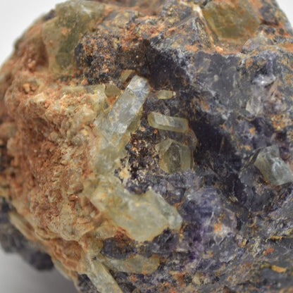 Raw Aquamarine in Fluorite Specimen Rock - 214 grams