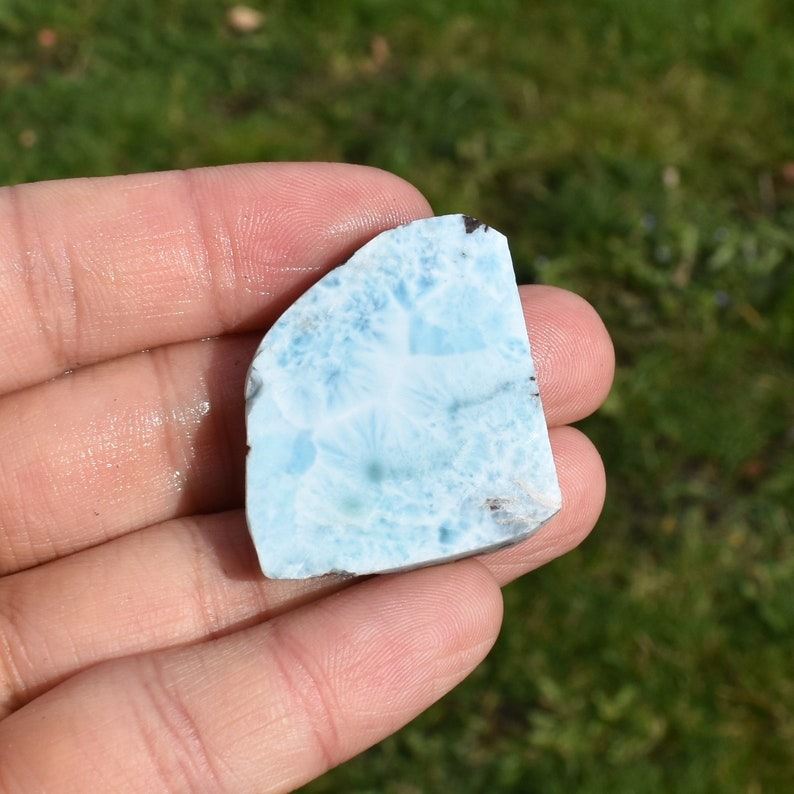 Larimar Dolphin Stone Freeform Raw Slab Slice - 15 grams - #08