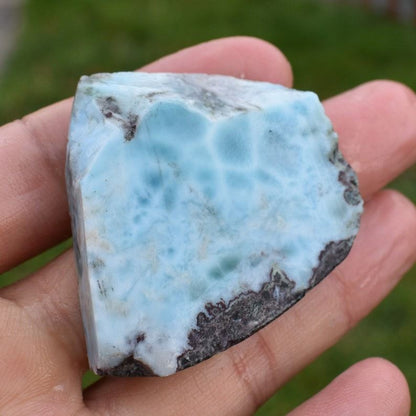Larimar Dolphin Stone Freeform Raw Slab Slice - 38 grams - #022