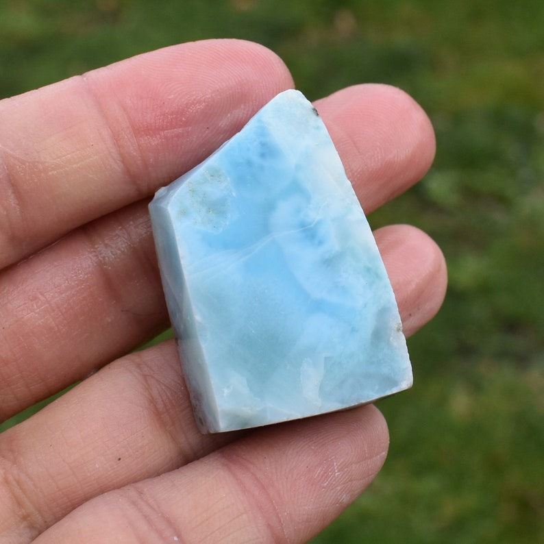 Larimar Dolphin Stone Freeform Raw Slab Slice - 30 grams - #030
