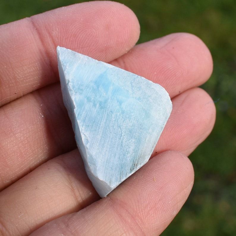 Larimar Dolphin Stone Freeform Raw Slab Slice - 18 grams - #037