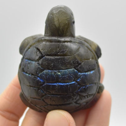 Labradorite Turtle - 5cm x 3.5cm x 2.5cm - 54 grams