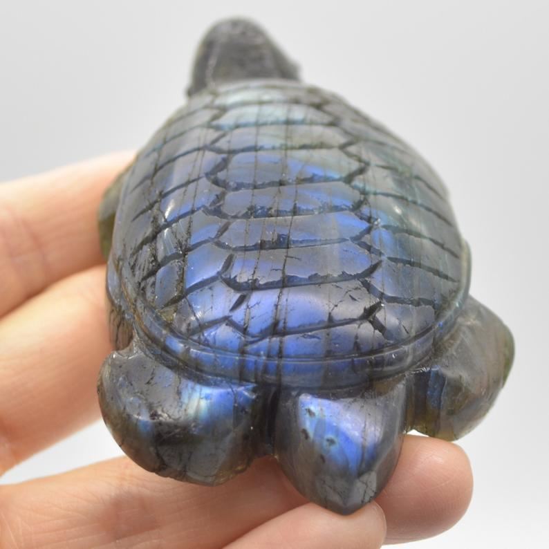 Labradorite Turtle - 9cm x 5.5cm x 2.5cm - 146 grams