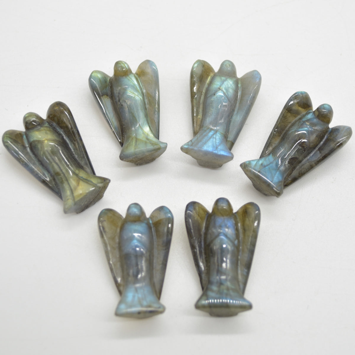 Labradorite Carved Pocket Guardian Angel - 2.9cm - 1 inch - 1 Count