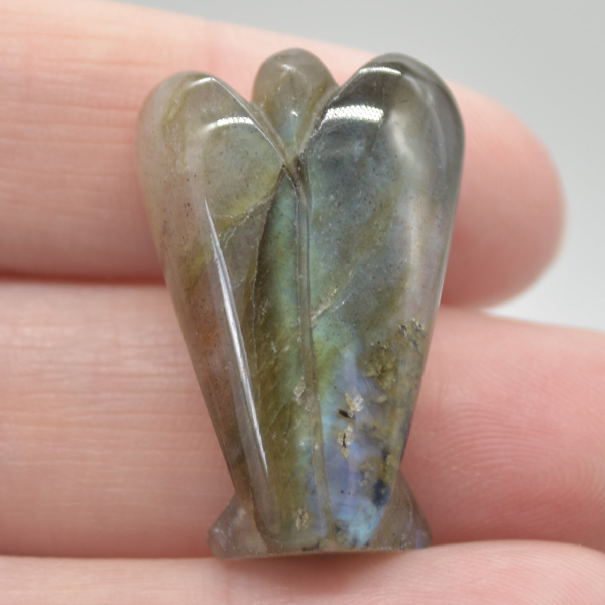 Labradorite Carved Pocket Guardian Angel - 2.9cm - 1 inch - 1 Count