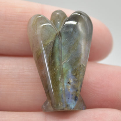 Labradorite Carved Pocket Guardian Angel - 2.9cm - 1 inch - 1 Count