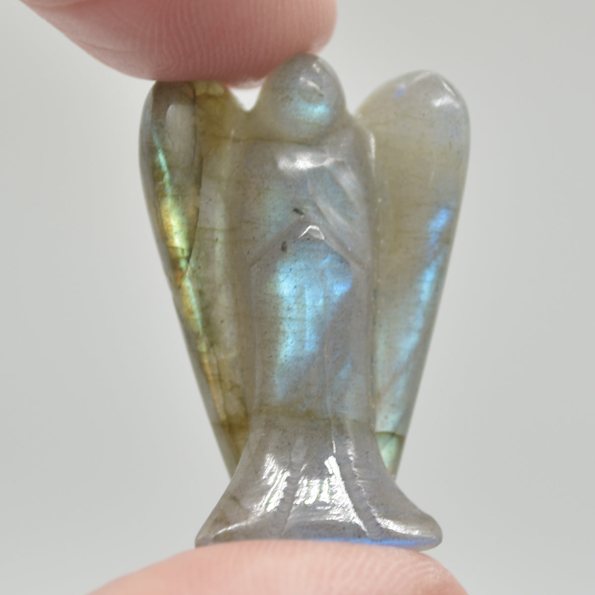 Labradorite Carved Pocket Guardian Angel - 2.9cm - 1 inch - 1 Count