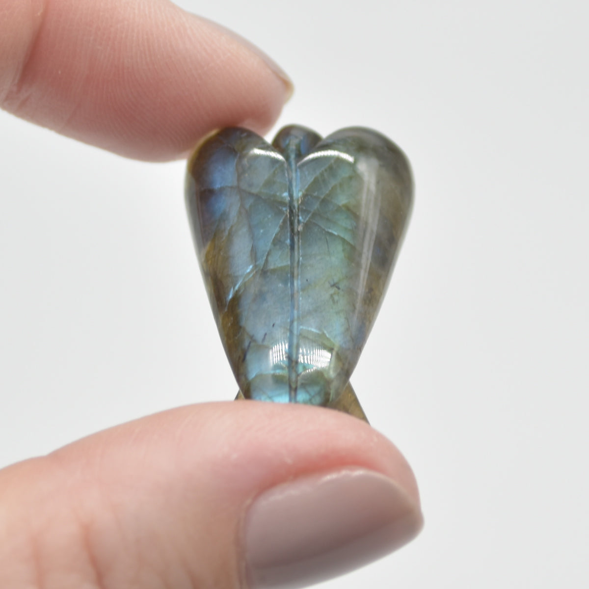 Labradorite Carved Pocket Guardian Angel - 2.9cm - 1 inch - 1 Count