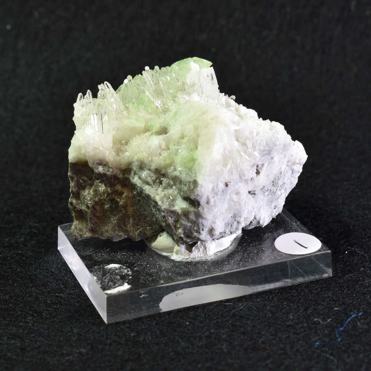 Raw Augelite with Clear Quartz on Matrix Crystal Rare Specimen from Peru - 47 grams - #01