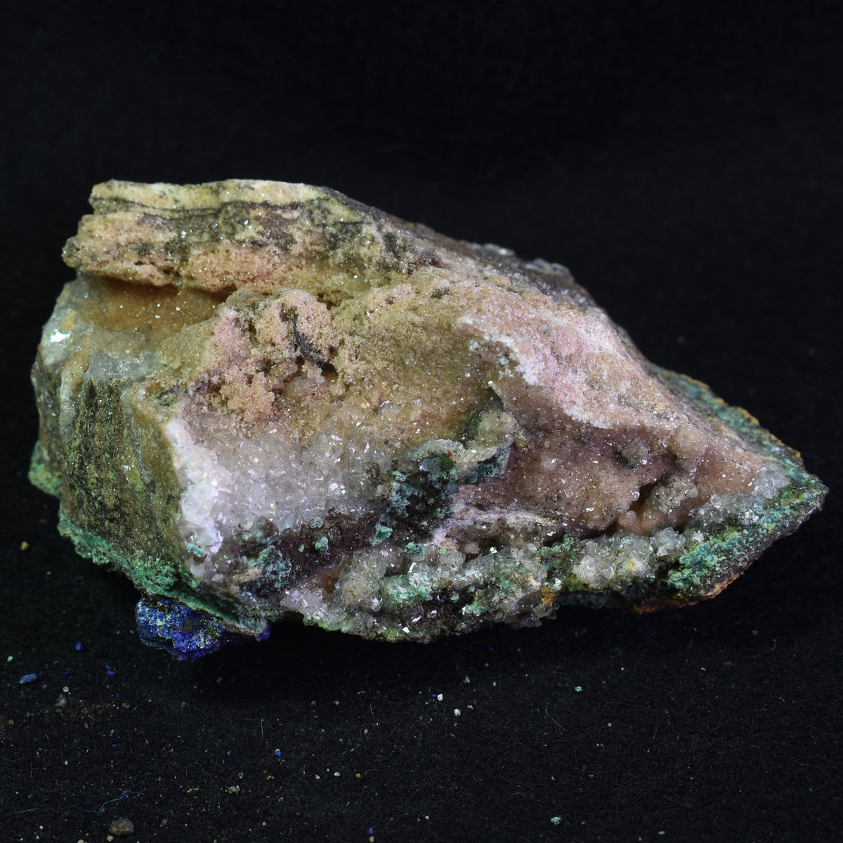 Raw Azurite Malachite (with Quartz) Crystal Cluster Specimen from Mexico - 199 grams #06