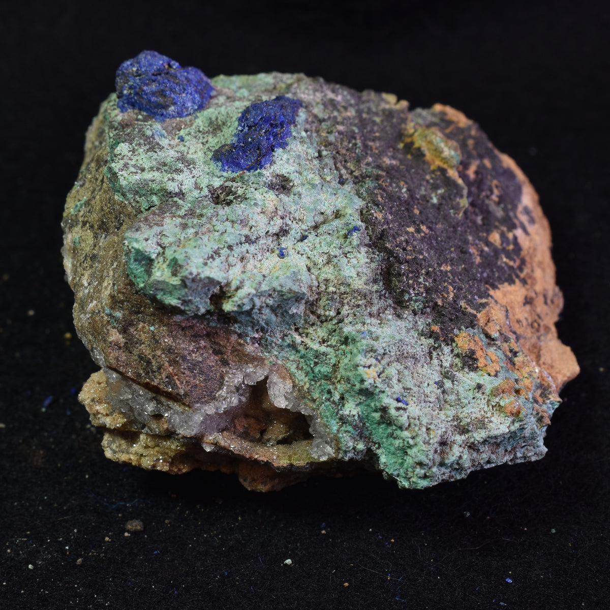 Raw Azurite Malachite (with Quartz) Crystal Cluster Specimen from Mexico - 199 grams #06
