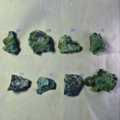 Raw Azurite Malachite Crystal Cluster Specimen from Mexico - 8 Options