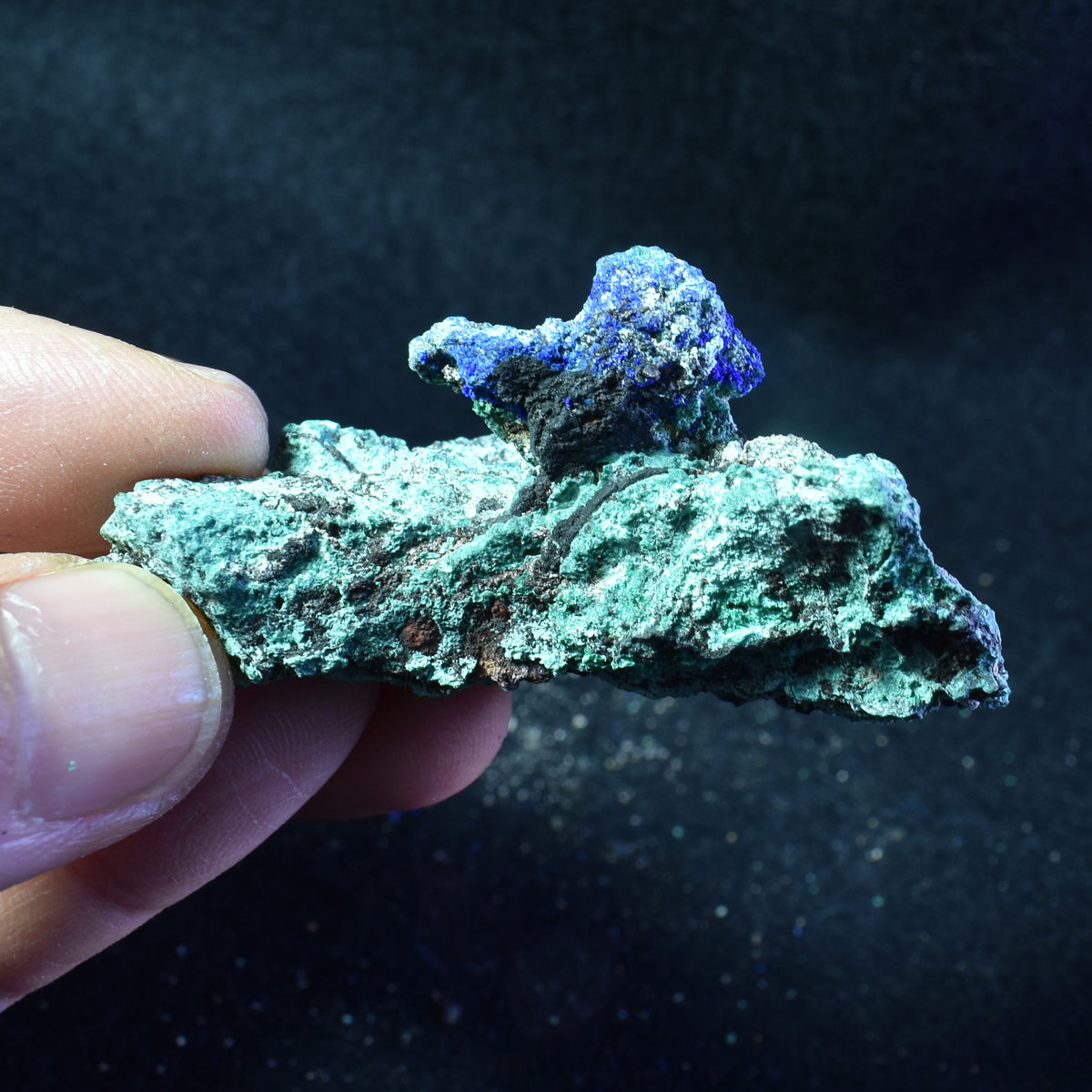 Raw Azurite Malachite Crystal Cluster Specimen from Mexico - 8 Options
