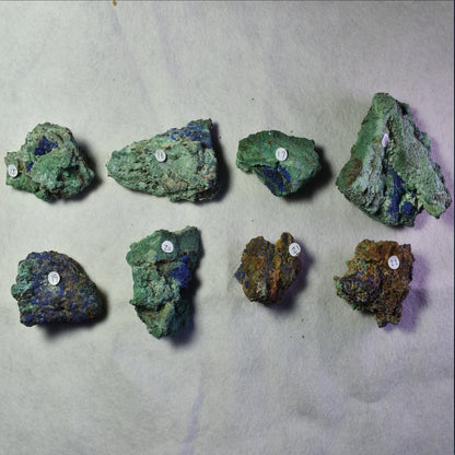 Raw Azurite Malachite Crystal Cluster Specimen from Mexico - 8 Options - Lot 2