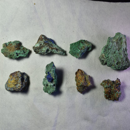 Raw Azurite Malachite Crystal Cluster Specimen from Mexico - 8 Options - Lot 2