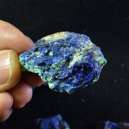 Raw Azurite Malachite Crystal Cluster Specimens from Mexico - 4 Count - 50 grams