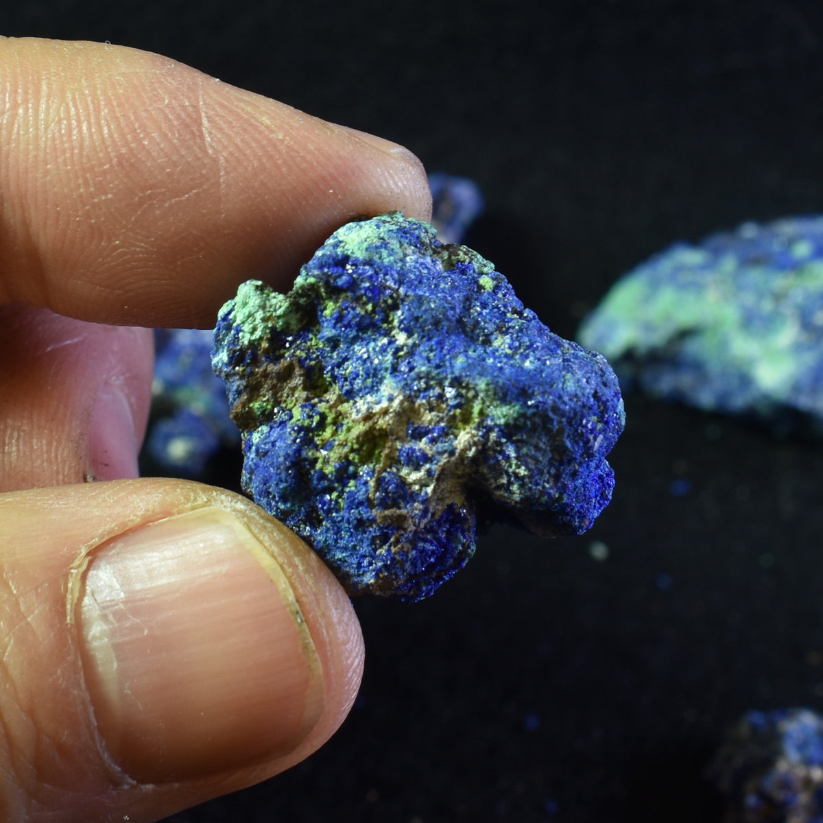 Raw Azurite Malachite Crystal Cluster Specimens from Mexico - 4 Count - 50 grams