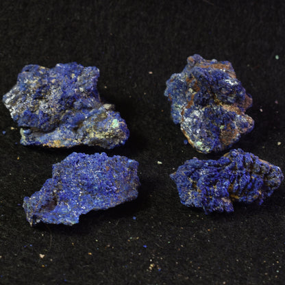 Raw Azurite Malachite Crystal Cluster Specimens from Mexico - 4 Count - 19 grams