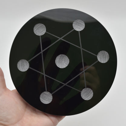 Black Obsidian Round Charging Plate - 15cm - 1 Count