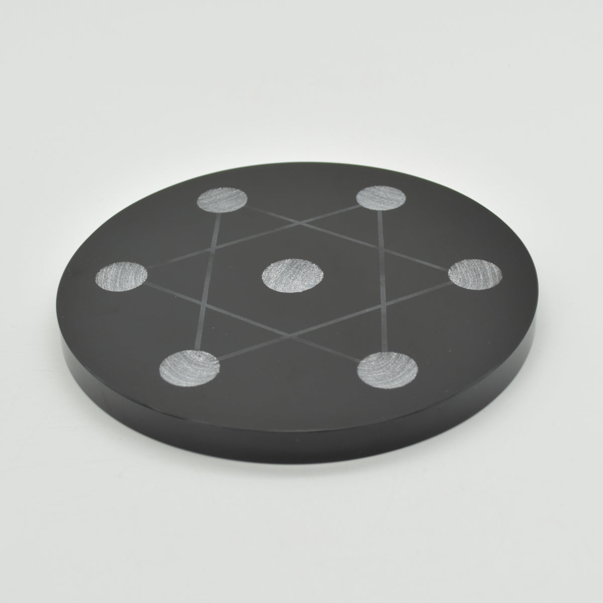Black Obsidian Round Charging Plate - 15cm - 1 Count