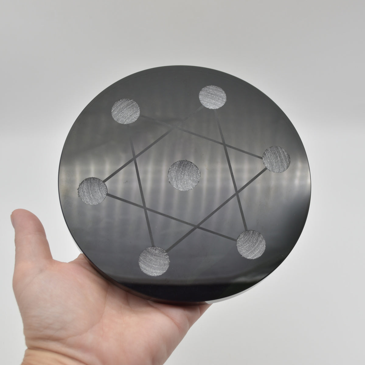 Black Obsidian Round Charging Plate - 15cm - 1 Count