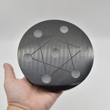 Black Obsidian Round Charging Plate - 15cm - 1 Count