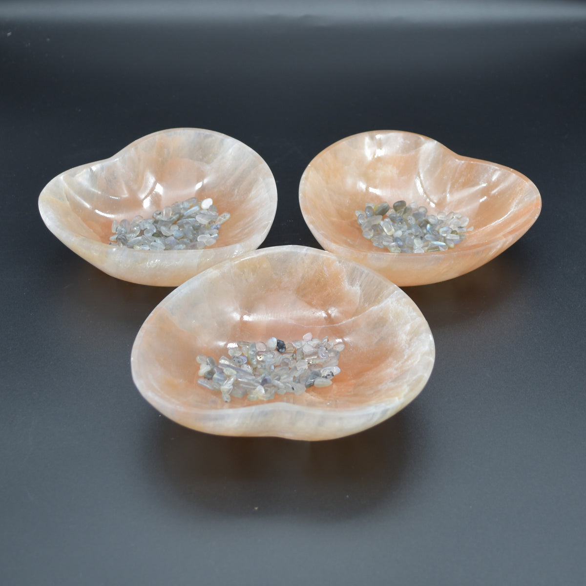 14.5cm Orange Selenite Heart Charging Bowl - 1 Count
