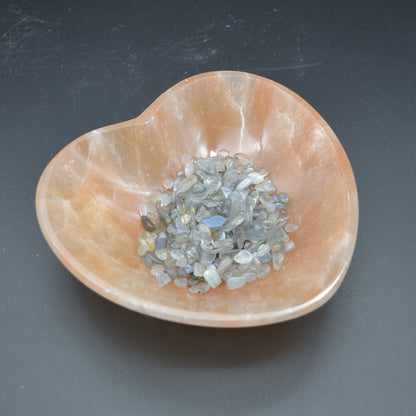 14.5cm Orange Selenite Heart Charging Bowl - 1 Count