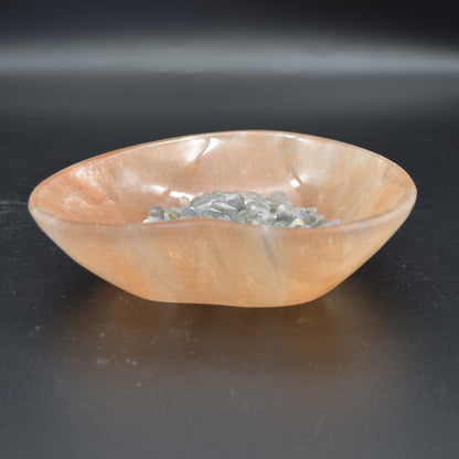 14.5cm Orange Selenite Heart Charging Bowl - 1 Count