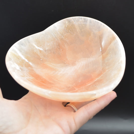 14.5cm Orange Selenite Heart Charging Bowl - 1 Count