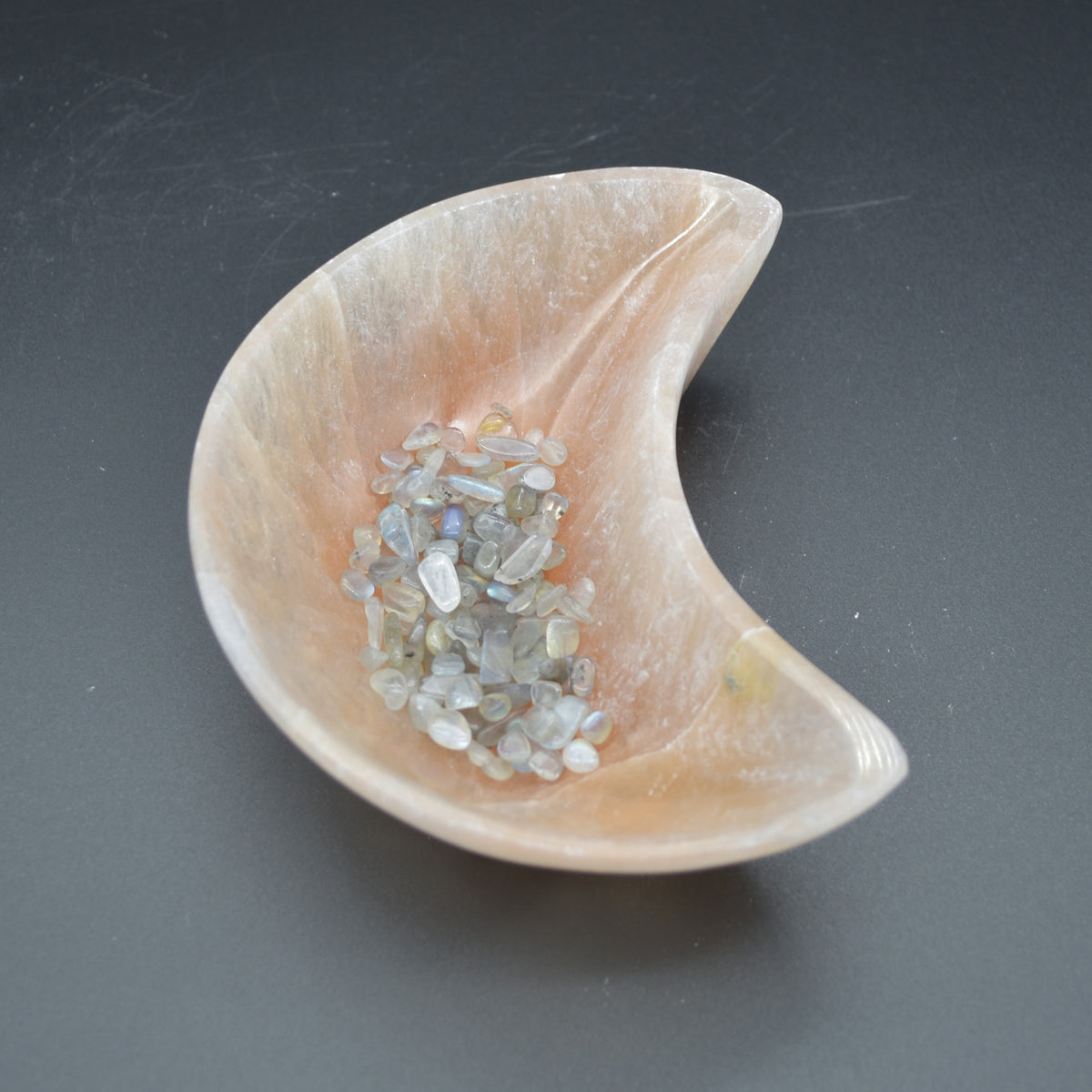Orange Selenite Moon Charging Bowl - 14.5cm - 1 Count