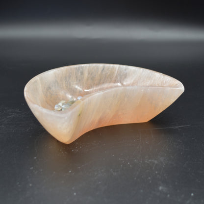 Orange Selenite Moon Charging Bowl - 14.5cm - 1 Count